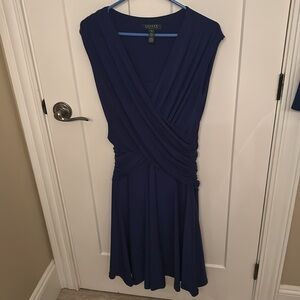 Lauren Ralph Lauren Royal Blue Draped Midi Dress, size 10